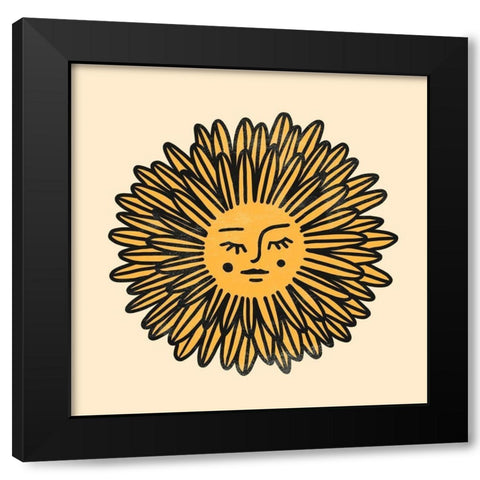 Flower Face II Black Modern Wood Framed Art Print with Double Matting by Scarvey, Emma