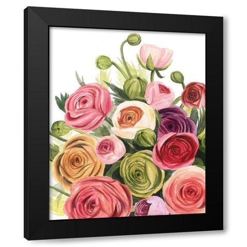 Ranunculus Study I Black Modern Wood Framed Art Print with Double Matting by Popp, Grace