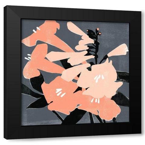 Mod Lilies I Black Modern Wood Framed Art Print with Double Matting by Scarvey, Emma