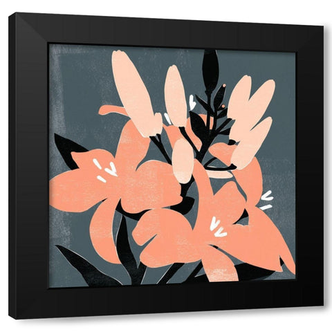 Mod Lilies II Black Modern Wood Framed Art Print with Double Matting by Scarvey, Emma