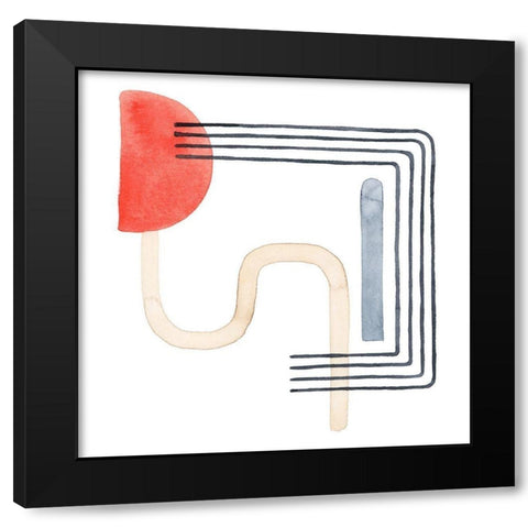 Deco Sunrise V Black Modern Wood Framed Art Print by Popp, Grace