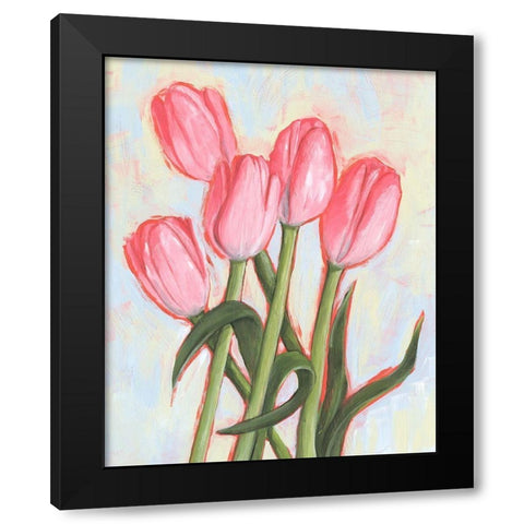 Peppy Tulip I Black Modern Wood Framed Art Print with Double Matting by Warren, Annie