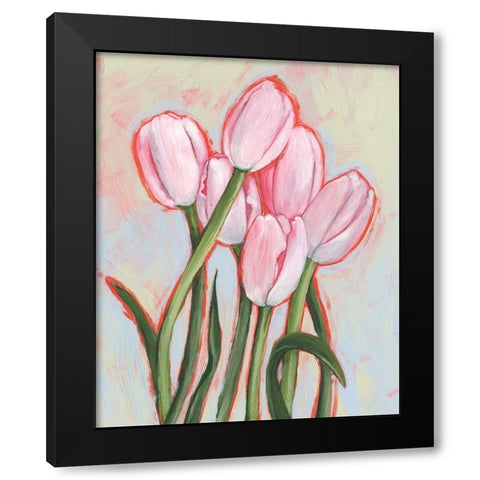 Peppy Tulip II Black Modern Wood Framed Art Print by Warren, Annie