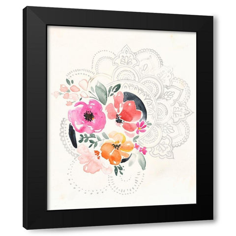 Mandala Bouquet I Black Modern Wood Framed Art Print by Parker, Jennifer Paxton