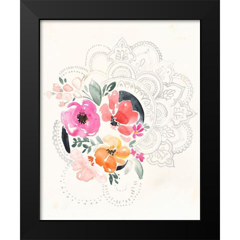 Mandala Bouquet I Black Modern Wood Framed Art Print by Parker, Jennifer Paxton