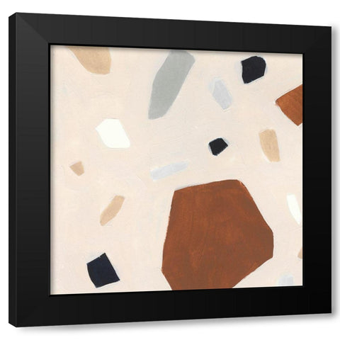 Terrazzo Shards I Black Modern Wood Framed Art Print by Borges, Victoria