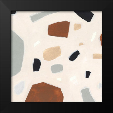 Terrazzo Shards II Black Modern Wood Framed Art Print by Borges, Victoria