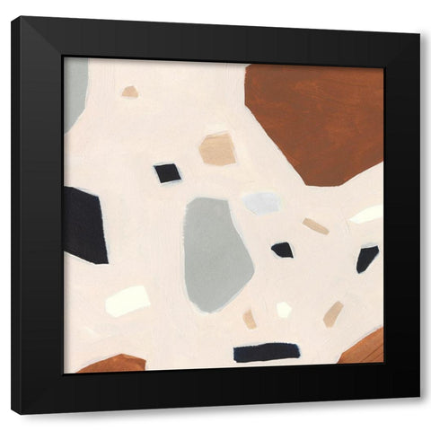 Terrazzo Shards IV Black Modern Wood Framed Art Print with Double Matting by Borges, Victoria