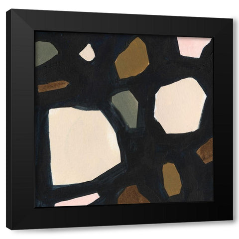 Terrazzo Shards VII Black Modern Wood Framed Art Print by Borges, Victoria