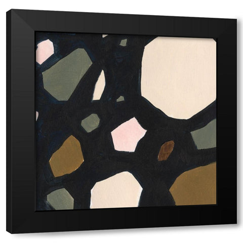 Terrazzo Shards VIII Black Modern Wood Framed Art Print with Double Matting by Borges, Victoria