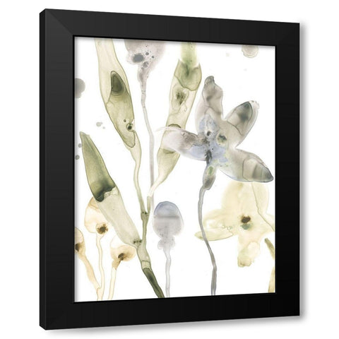 Stone Moss Stems I Black Modern Wood Framed Art Print with Double Matting by Vess, June Erica