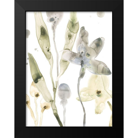 Stone Moss Stems I Black Modern Wood Framed Art Print by Vess, June Erica