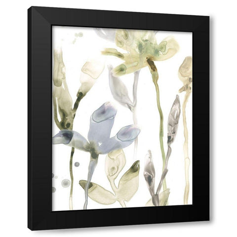 Stone Moss Stems II Black Modern Wood Framed Art Print with Double Matting by Vess, June Erica