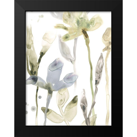 Stone Moss Stems II Black Modern Wood Framed Art Print by Vess, June Erica