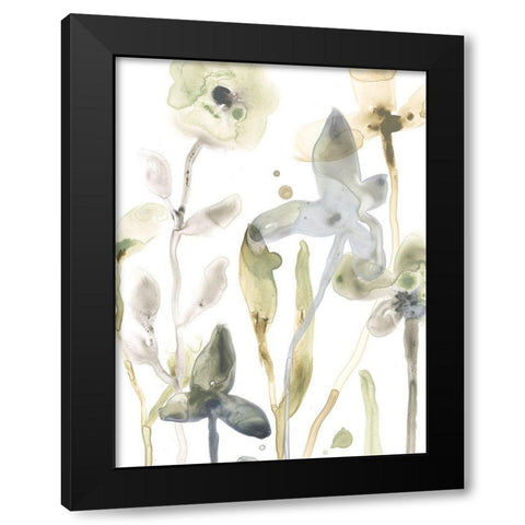 Stone Moss Stems III Black Modern Wood Framed Art Print by Vess, June Erica