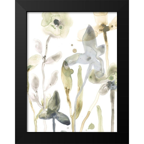 Stone Moss Stems III Black Modern Wood Framed Art Print by Vess, June Erica