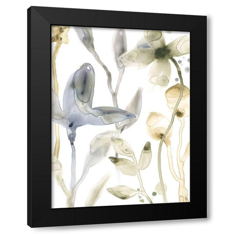 Stone Moss Stems IV Black Modern Wood Framed Art Print by Vess, June Erica