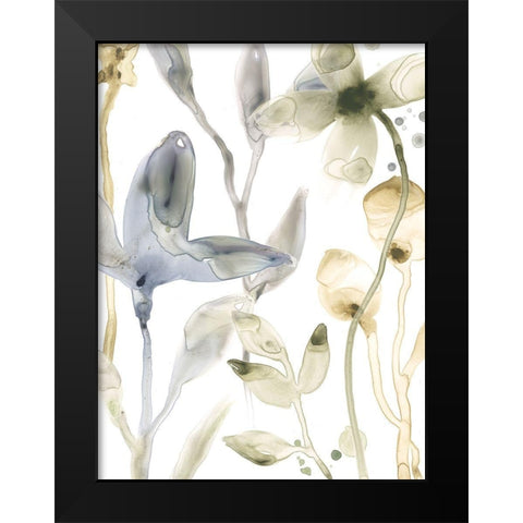 Stone Moss Stems IV Black Modern Wood Framed Art Print by Vess, June Erica