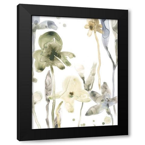 Stone Moss Stems VI Black Modern Wood Framed Art Print by Vess, June Erica