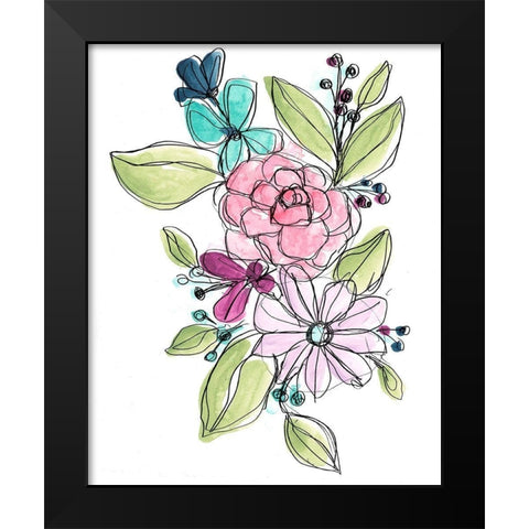 Bright Sketch II Black Modern Wood Framed Art Print by Vess, June Erica