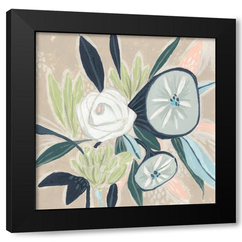 Confetti Bouquet I Black Modern Wood Framed Art Print by Vess, June Erica