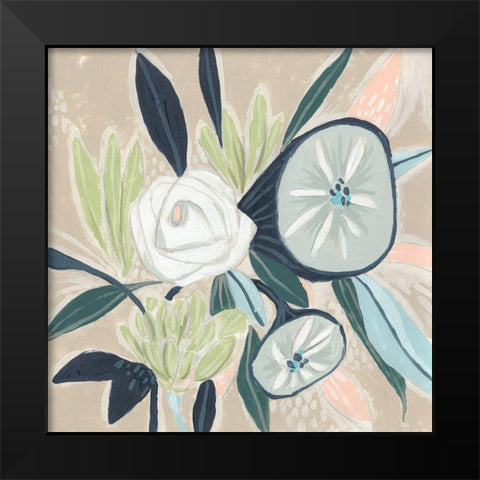 Confetti Bouquet I Black Modern Wood Framed Art Print by Vess, June Erica