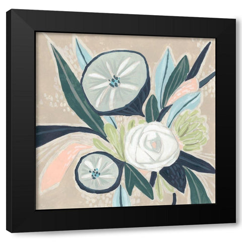 Confetti Bouquet II Black Modern Wood Framed Art Print by Vess, June Erica