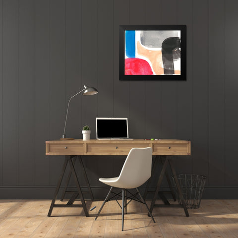 Intersected Shapes I Black Modern Wood Framed Art Print by Goldberger, Jennifer