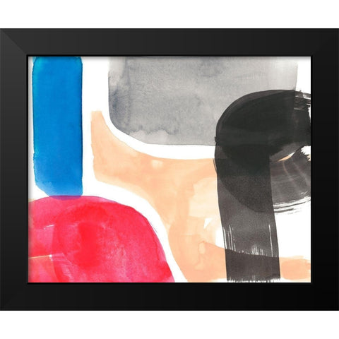 Intersected Shapes I Black Modern Wood Framed Art Print by Goldberger, Jennifer