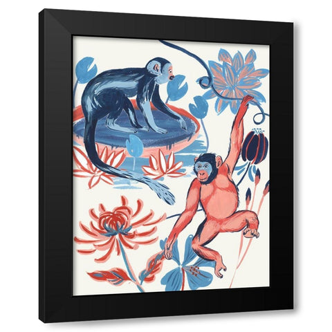 From the Jungle I Black Modern Wood Framed Art Print with Double Matting by Wang, Melissa