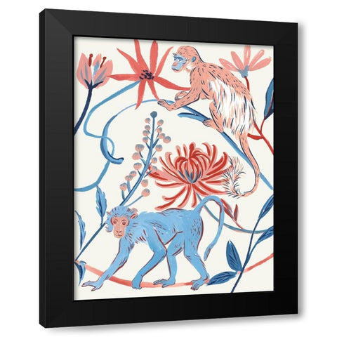 From the Jungle II Black Modern Wood Framed Art Print with Double Matting by Wang, Melissa