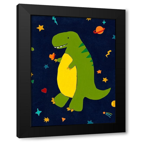 Starry Dinos III Black Modern Wood Framed Art Print with Double Matting by Vess, June Erica