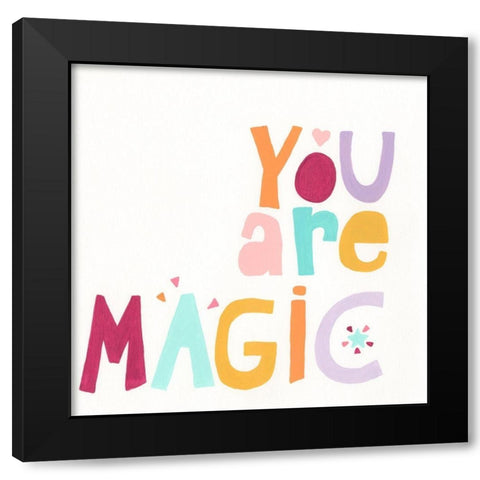 Happy Magic III Black Modern Wood Framed Art Print by Vess, June Erica