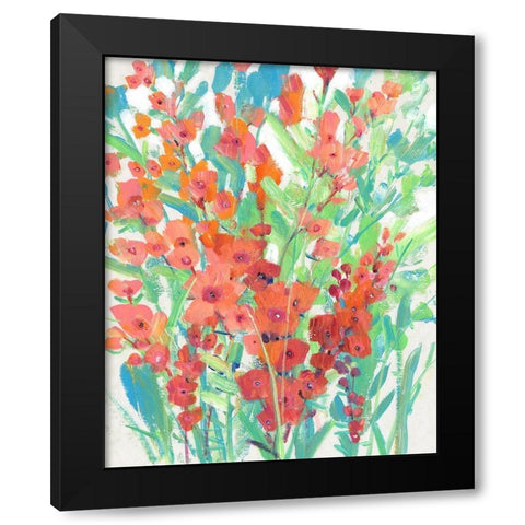 Tropical Summer Blooms I Black Modern Wood Framed Art Print by OToole, Tim