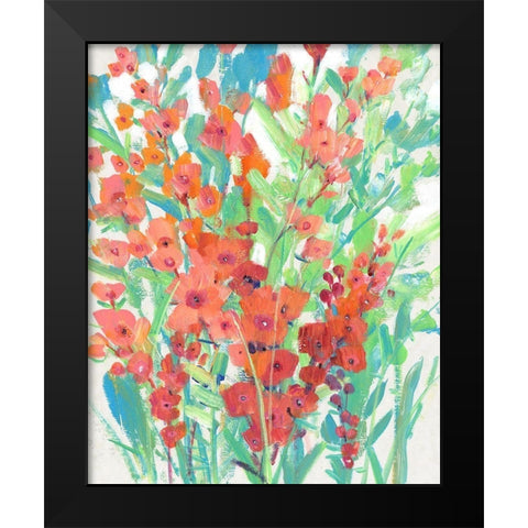 Tropical Summer Blooms I Black Modern Wood Framed Art Print by OToole, Tim