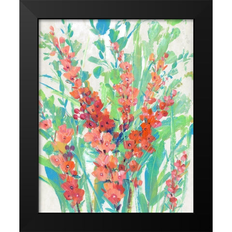 Tropical Summer Blooms II Black Modern Wood Framed Art Print by OToole, Tim