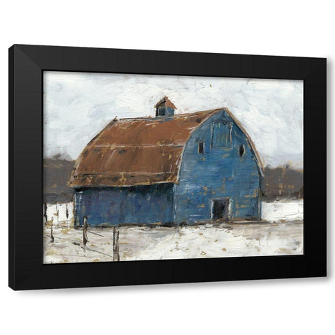Blue Barn I Black Modern Wood Framed Art Print by Harper, Ethan