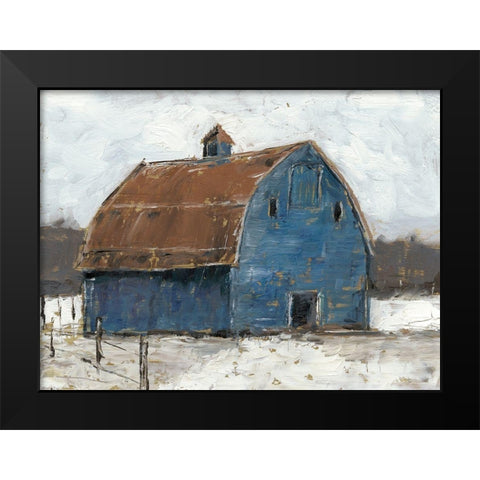 Blue Barn I Black Modern Wood Framed Art Print by Harper, Ethan