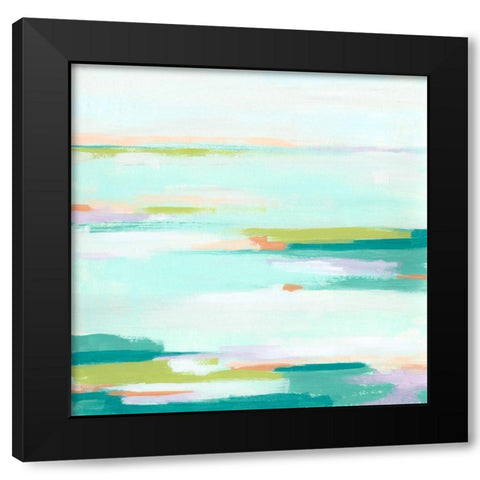 Tropic Horizon IV Black Modern Wood Framed Art Print by Vess, June Erica