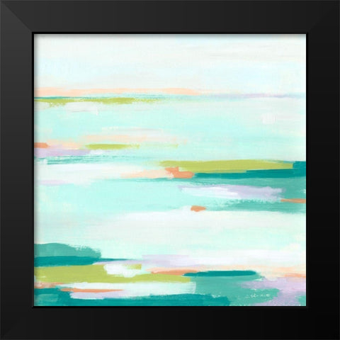 Tropic Horizon IV Black Modern Wood Framed Art Print by Vess, June Erica