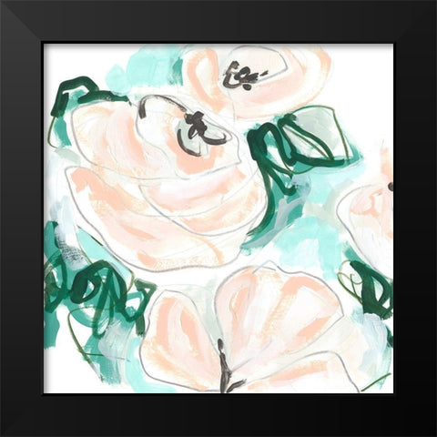 Floral Rhythm I Black Modern Wood Framed Art Print by Vess, June Erica