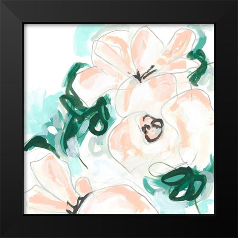 Floral Rhythm II Black Modern Wood Framed Art Print by Vess, June Erica
