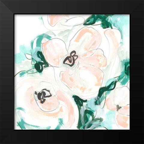 Floral Rhythm III Black Modern Wood Framed Art Print by Vess, June Erica