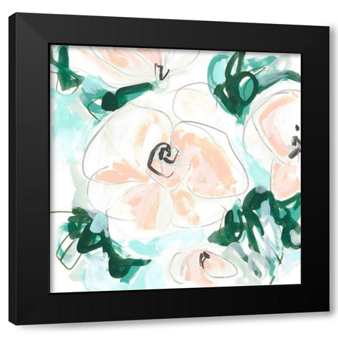 Floral Rhythm IV Black Modern Wood Framed Art Print by Vess, June Erica