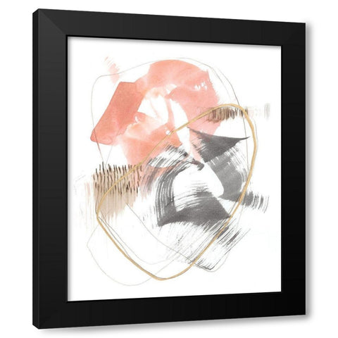 Blushing Circularity I Black Modern Wood Framed Art Print by Goldberger, Jennifer