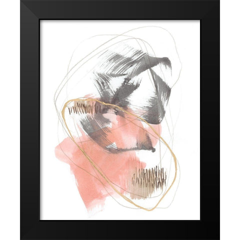 Blushing Circularity II Black Modern Wood Framed Art Print by Goldberger, Jennifer