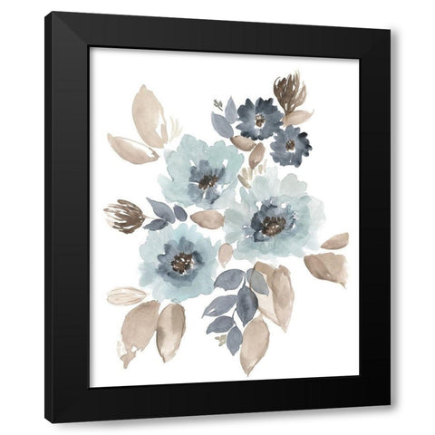 Blue and Chocolate Cascade I Black Modern Wood Framed Art Print with Double Matting by Goldberger, Jennifer