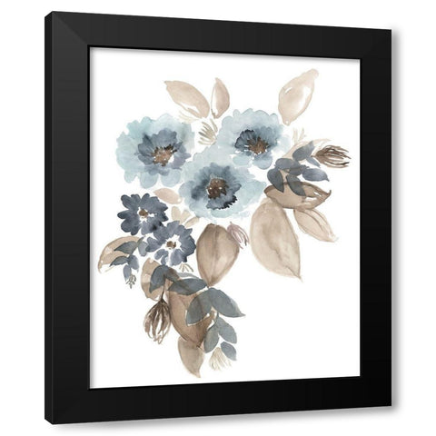 Blue and Chocolate Cascade II Black Modern Wood Framed Art Print with Double Matting by Goldberger, Jennifer