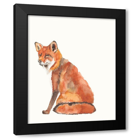 Sly Fox II Black Modern Wood Framed Art Print with Double Matting by Goldberger, Jennifer