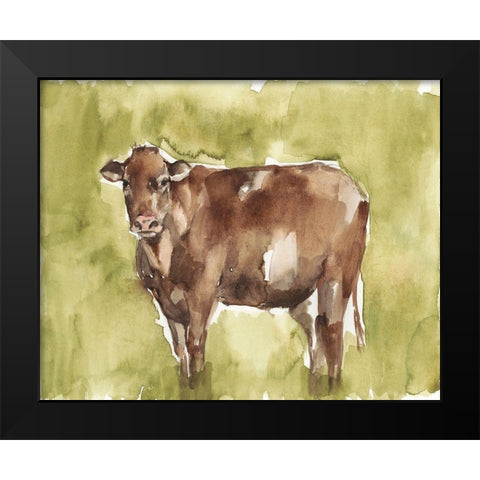 Cow in the Field II Black Modern Wood Framed Art Print by Goldberger, Jennifer